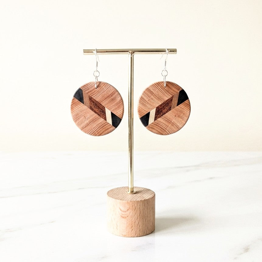 English Yew & Sapele Wood Earrings