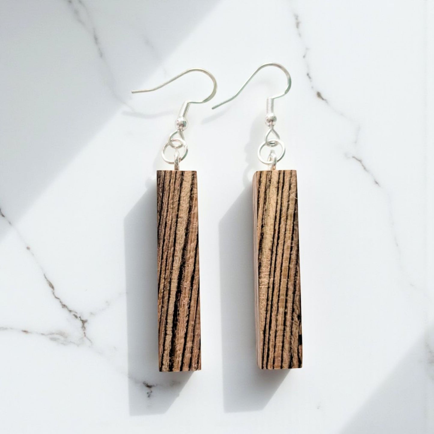 Bocote Rectangle Wood Earrings