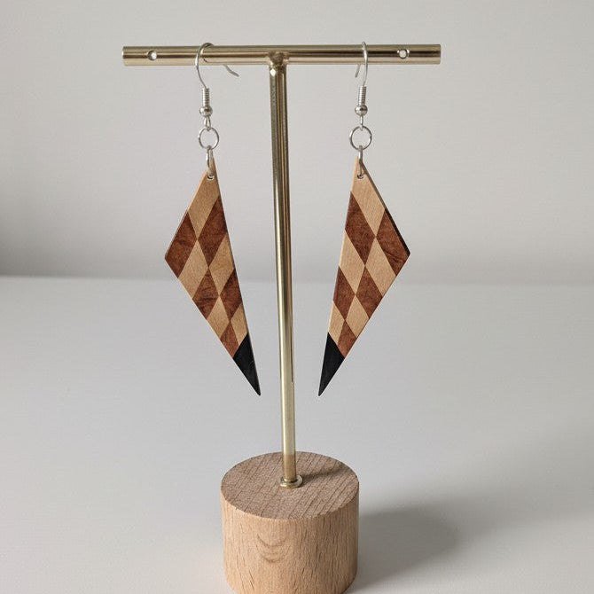 Yellowheart, Thuya Burl & African Blackwood Earrings