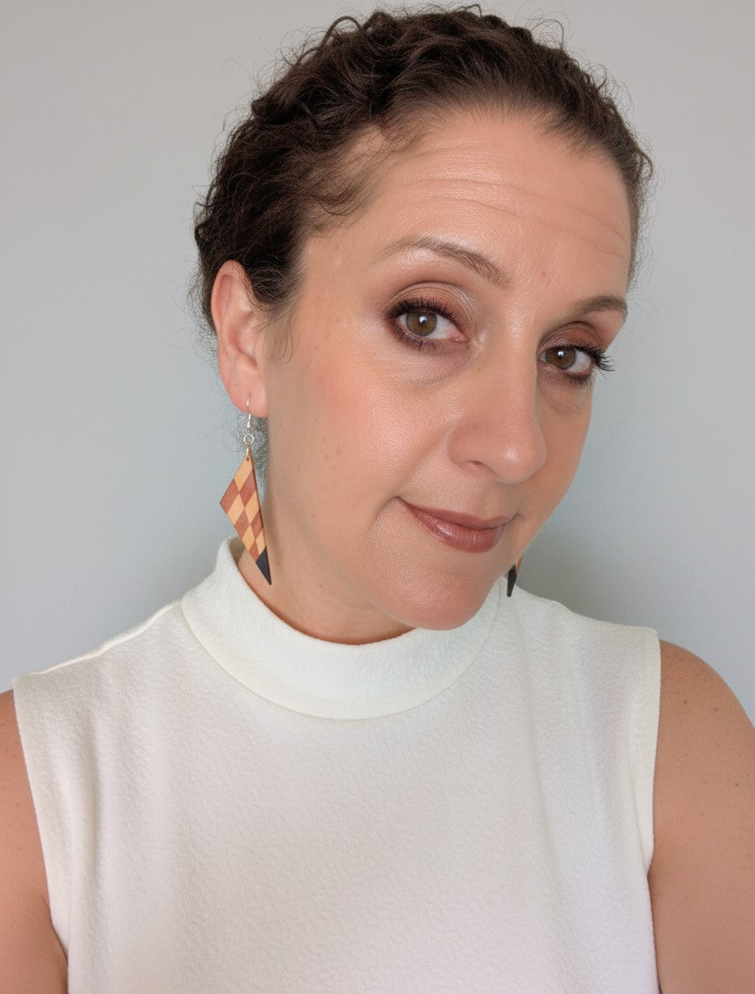 Yellowheart, Thuya Burl & African Blackwood Earrings