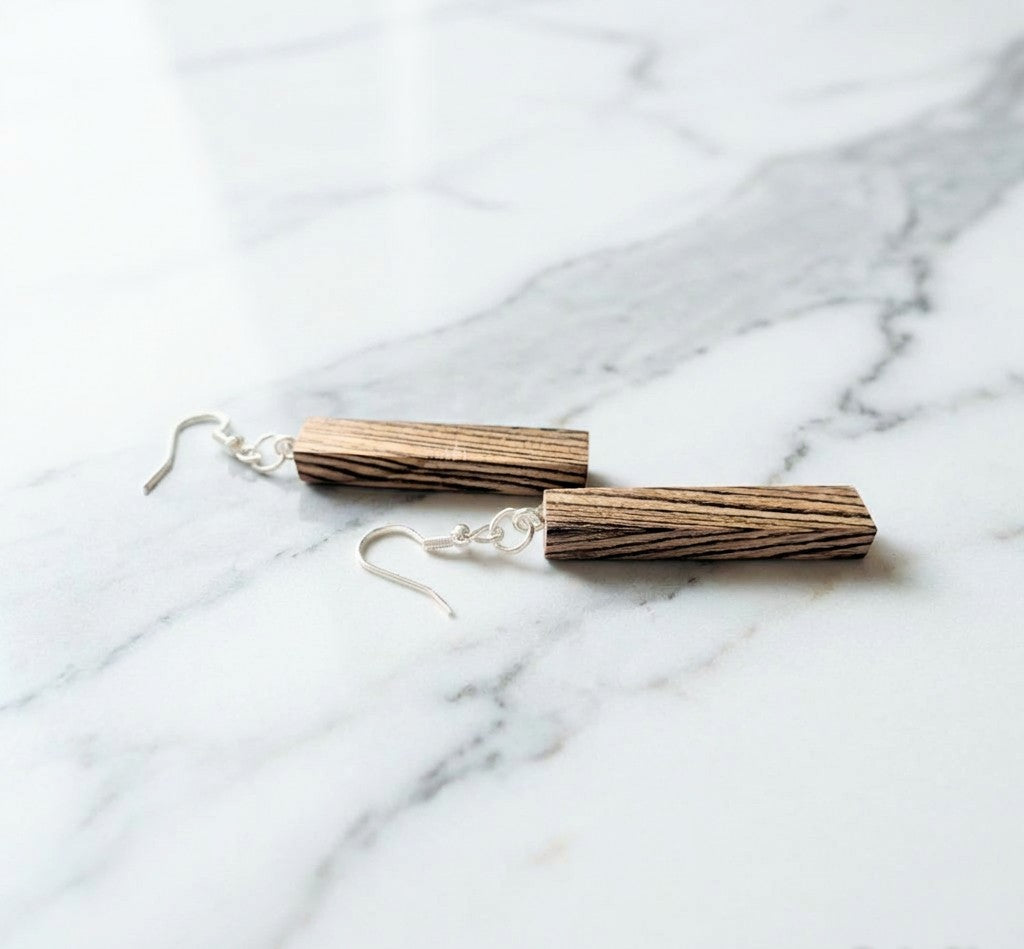 Bocote Rectangle Wood Earrings