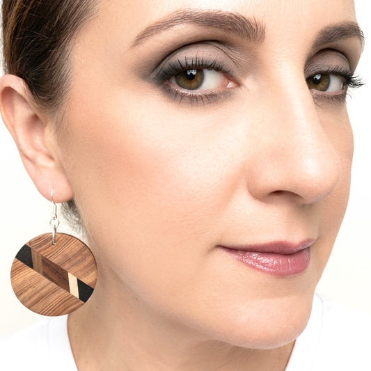 English Yew & Sapele Wood Earrings