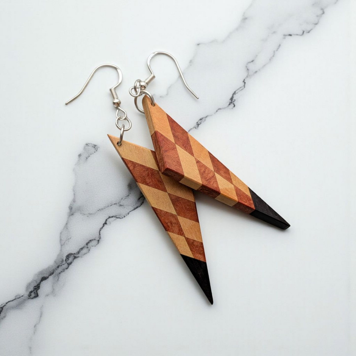 Yellowheart, Thuya Burl & African Blackwood Earrings