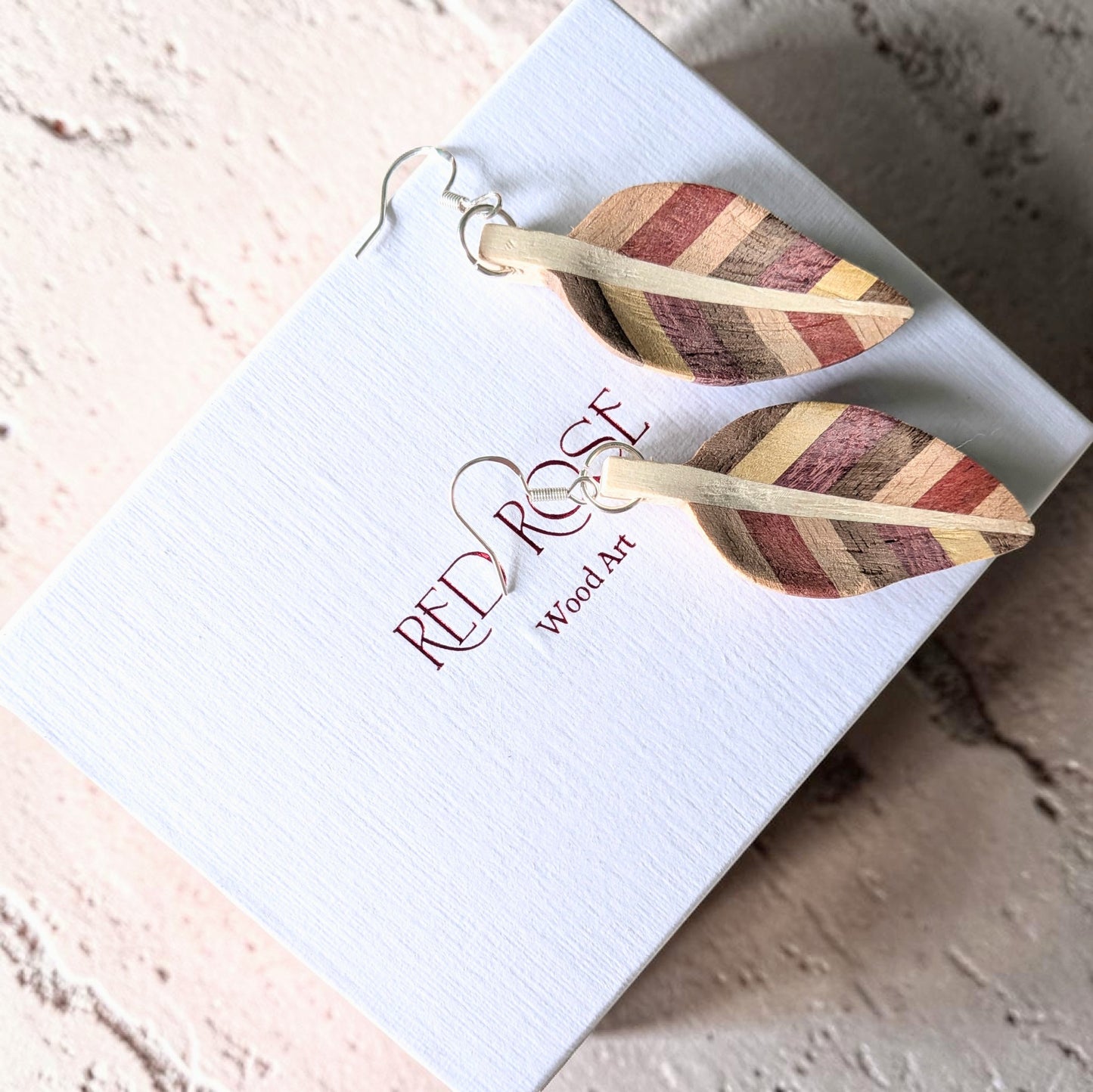English holly & Purpleheart Leaf Earrings