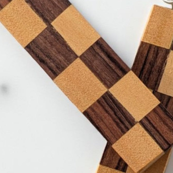 Bolivian Rosewood & Yellowheart Checkerboard Wood Earrings