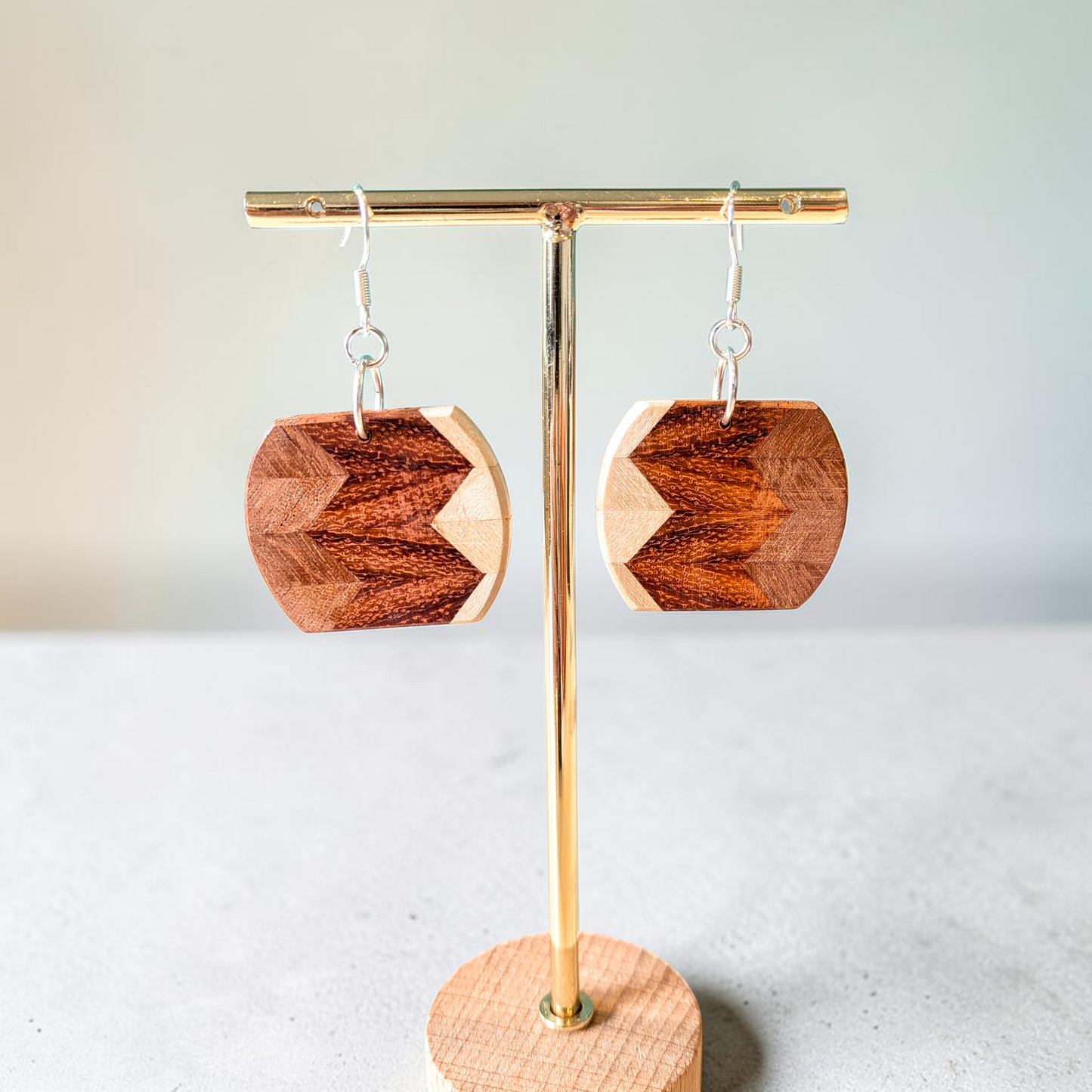 English Yew, English holly & padauk Wood Earrings