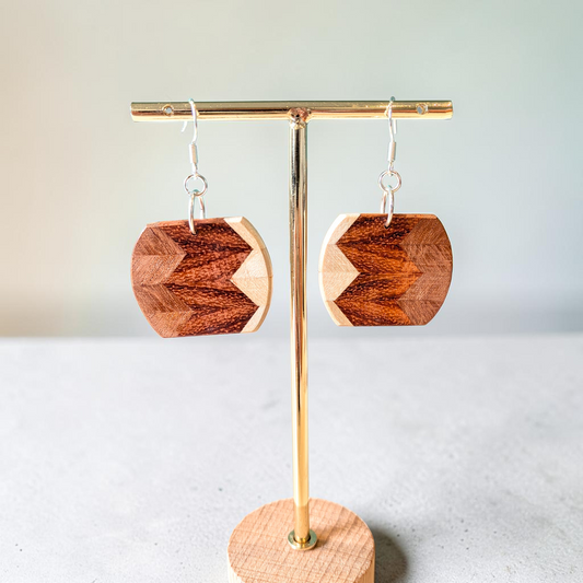 English Yew, English holly & padauk Wood Earrings
