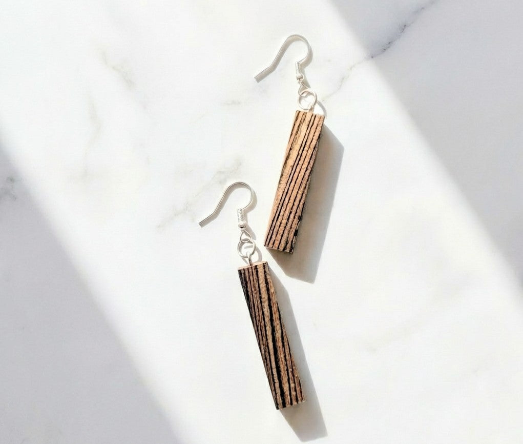 Bocote Rectangle Wood Earrings