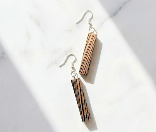 Bocote Rectangle Wood Earrings