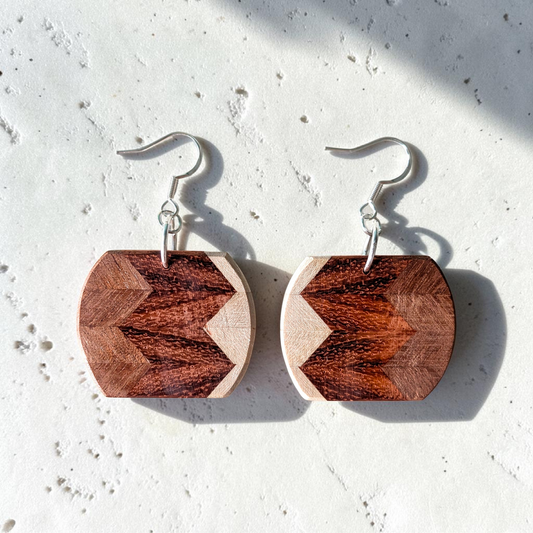English Yew, English holly & padauk Wood Earrings