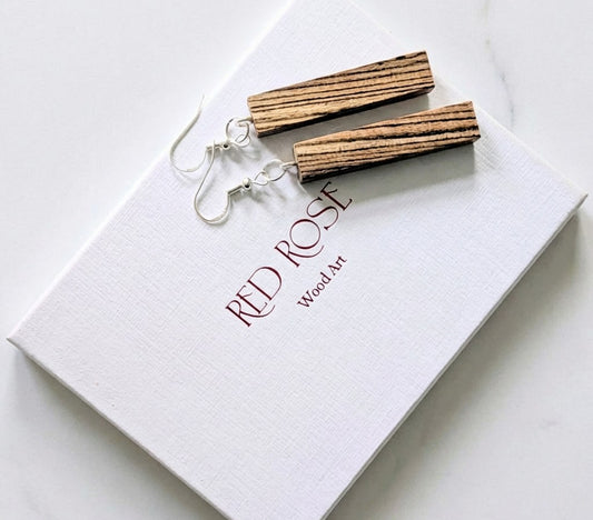 Bocote Rectangle Wood Earrings