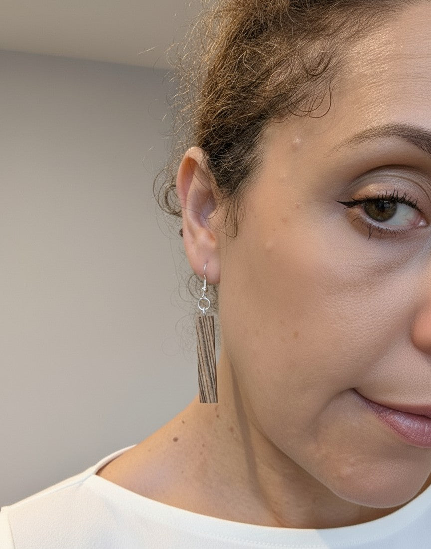 Bocote Rectangle Wood Earrings