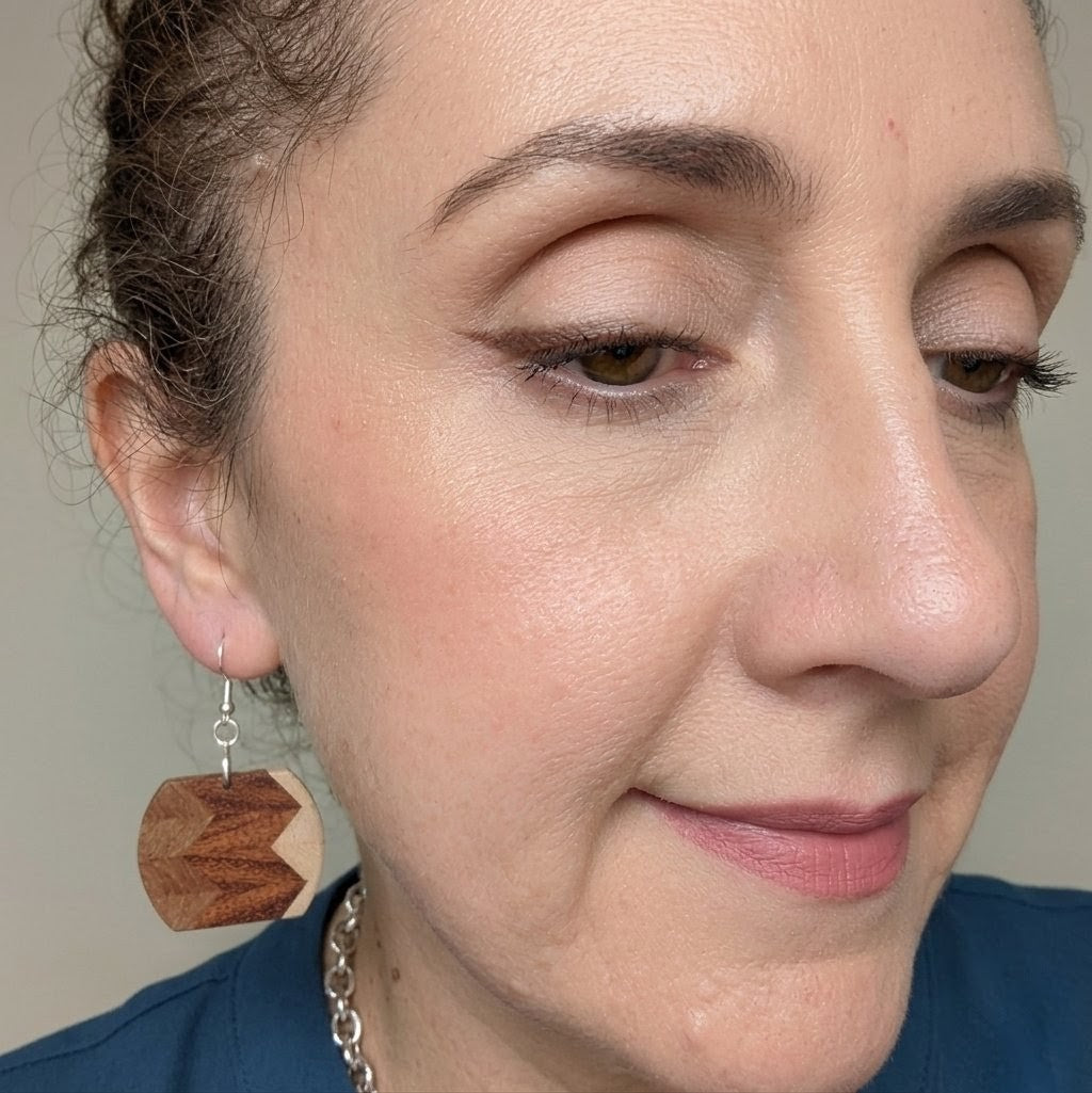 English Yew, English holly & padauk Wood Earrings