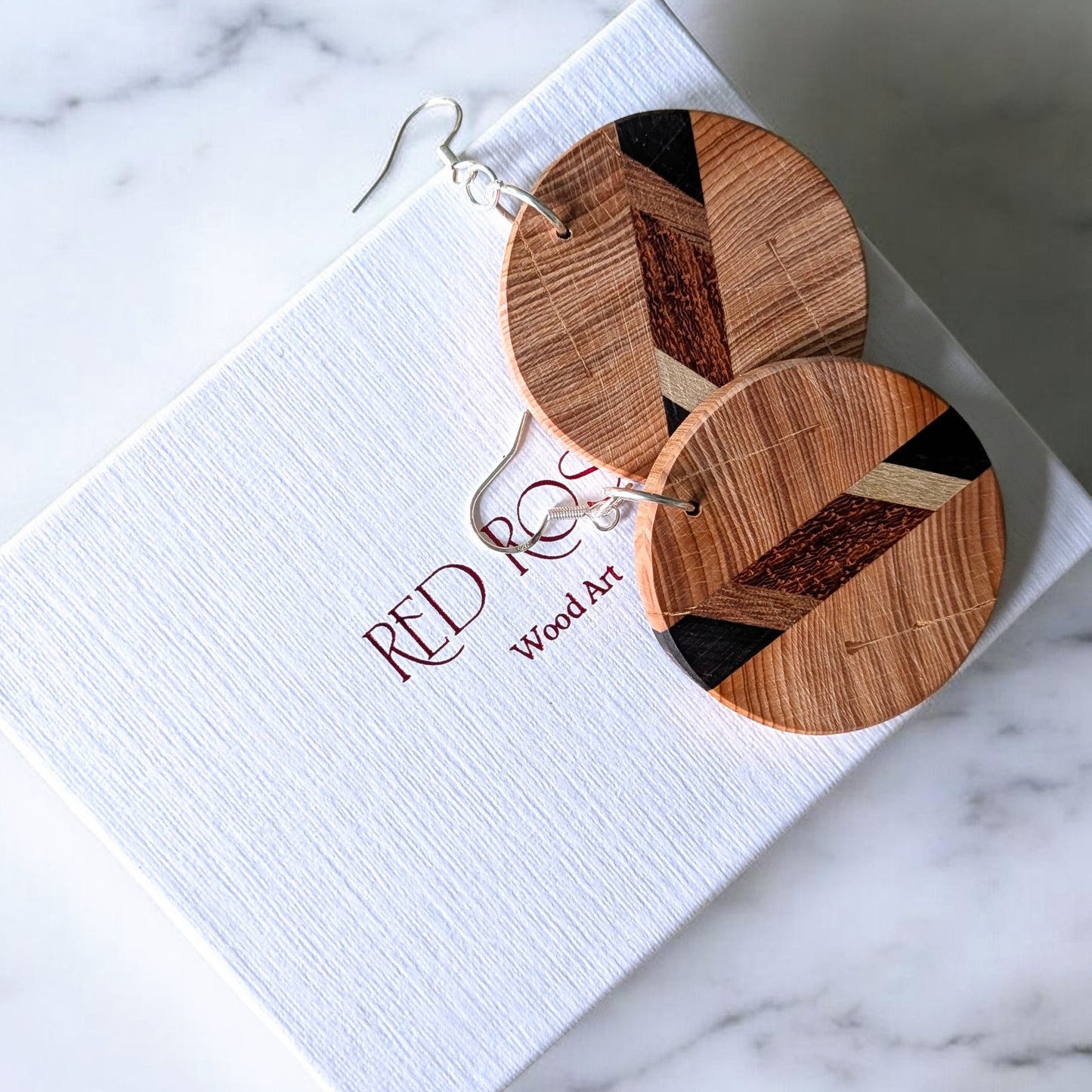 English Yew & Sapele Wood Earrings