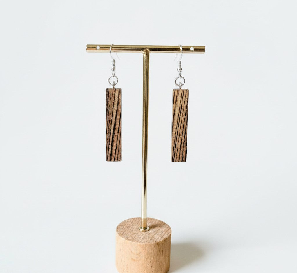 Bocote Rectangle Wood Earrings
